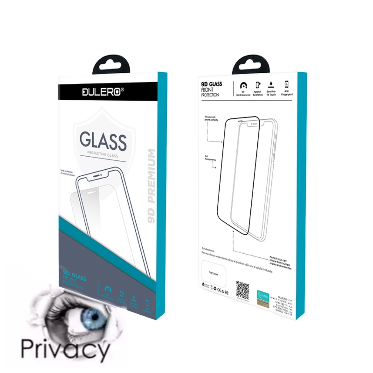 מגן מסך זכוכית 9D דולרו שומר פרטיות IPHONE 12 PRO MAX 6.7 (anti spy)
