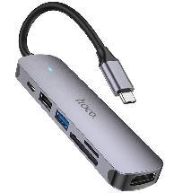 מתאם טייפ סי אליקס HB28 ל (HDTV+USB3.0+USB2.0+SD+TF+PD)