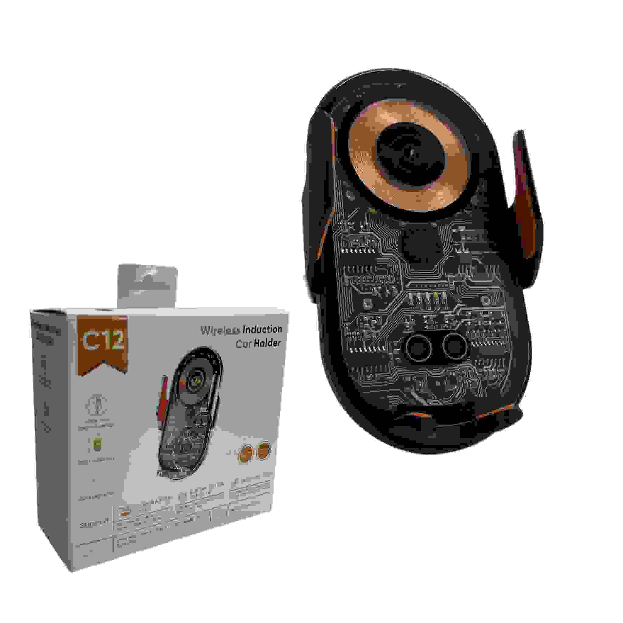 זרוע רכב טעינה אלחוטית 15w  (דגם c12 )