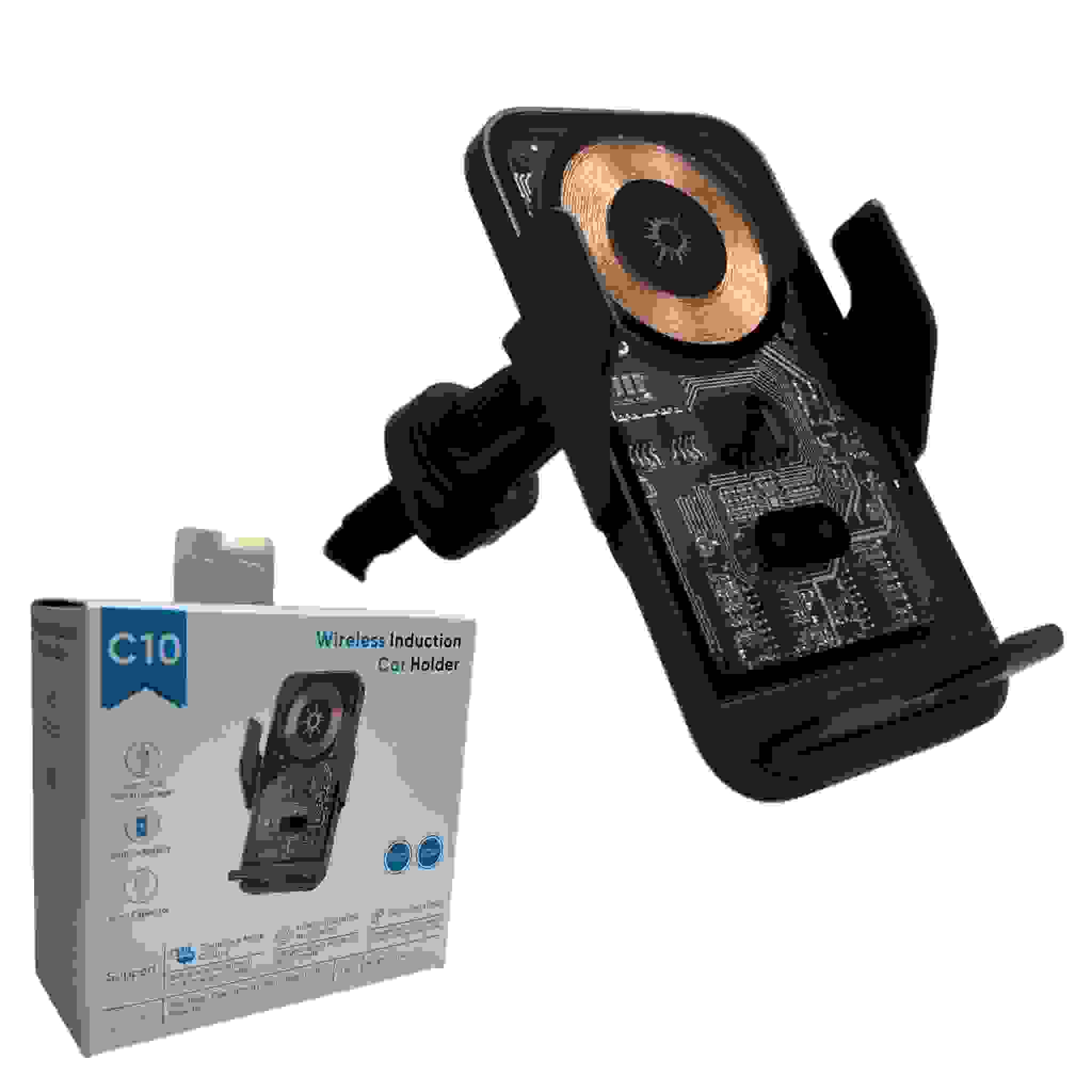 זרוע רכב טעינה אלחוטית 15w  (דגם c10 )