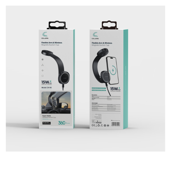 מעמד רכב מגנטי לדשבורד תומך MagSafe-15W  לטעינה אלחוטית מהירה CELLERA CH-110