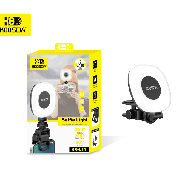 תאורת לצילום כוללת סוללה נטענת 300mah וקליפס לאחיזה בטלפון KOOSDA-L11