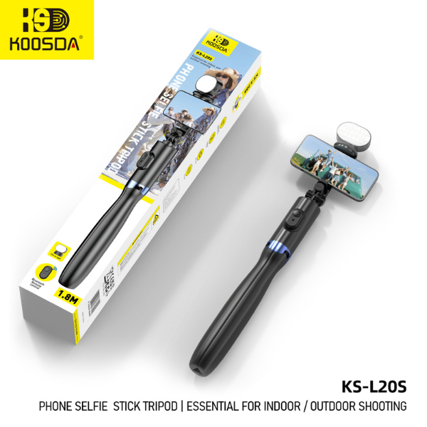 חצובה 1.80M משולבת מוט סלפי אלומניום ושלט KOOSDA-L20S