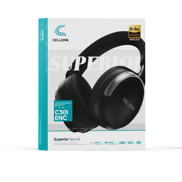 אוזניות סטריאו אלחוטיות C301 כולל נרתיק מהודר
