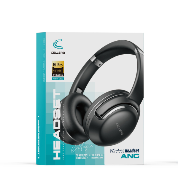 אוזניות סטריאו אלחוטיות ANC C302 כולל סינון רעשים ונרתיק מהודר
